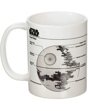 Star Wars Dödsstjärnans skiss mugg (Vit/Svart/Grå)