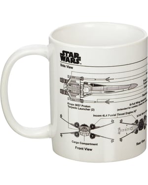 Star Wars X-Wing Fighter Sketch Mug (Vit/Svart)