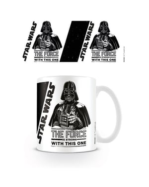 Star Wars Kraften är stark Mug (Vit/Svart)