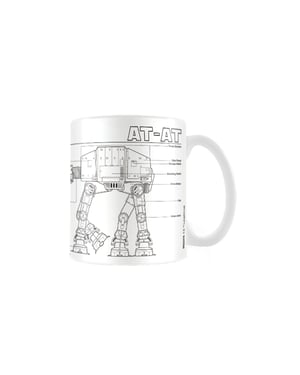 Star Wars AT-AT Sketch Mug (Vit/Svart)