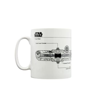 Star Wars Millennium Falcon Sketch Mug (Vit/Svart)