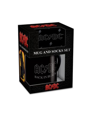 AC/DC Back In Black Mugg och Strumpor Set (Svart)