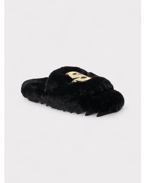 Sacai Wmns Fuax Fur Comfort Slippers Black