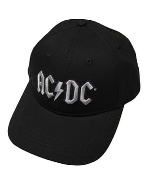 AC/DC Baseballcap met logo voor volwassenen (Zwart/Zilver)