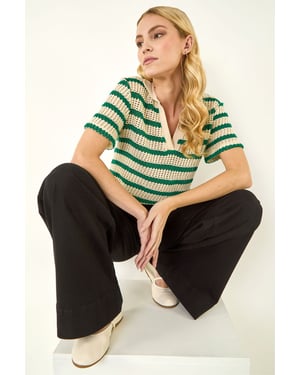 Cotton Stretch Wide Leg Jean