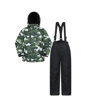 Mountain Warehouse Skidjacka med tryck för barn (Mörk kaki)
