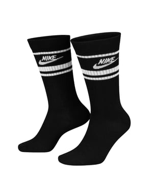 Nike Unisex Adult Sportswear Essential Everyday Crew Socks (Pack of 3) (Black/White)