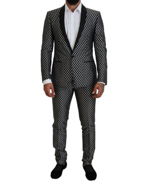 Geometrisk Mönster Slimfit Kostym