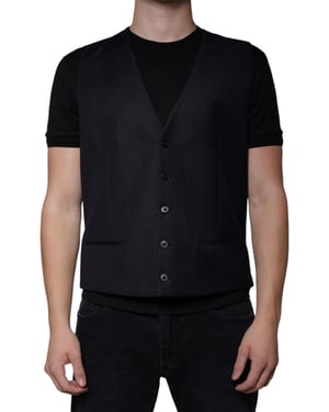 Zwart Vest Klassieke Pasvorm