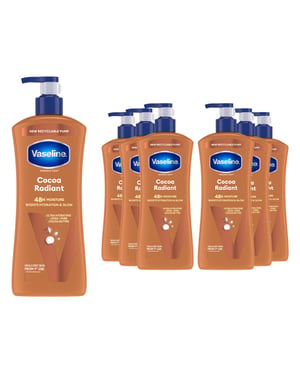 Vaseline Intensive Care Cocoa Radiant Body Lotion, 9 pack, 600ml for Dry Skin