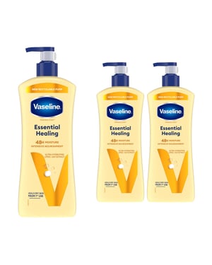 Vaseline Intensive Care Essential Healing Body Lotion 3 pack, 600ml for Dry Skin