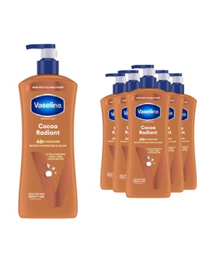 Vaseline Intensive Care Cocoa Radiant Body Lotion, 6 pack, 600ml for Dry Skin