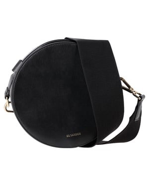 Jil Sander Kleine Trommelhandtas in Zwart Leer
