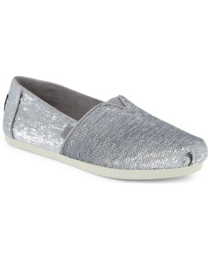TOMS Alpargata Sequins Textiel Dames Zilveren Espadrilles