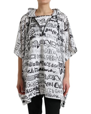 Hooded Graffitiprint Poncho Tsh83782