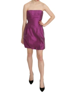 Mini Dress Strapless Silk Cocktail