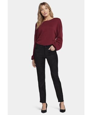 Sheri Slim Broek Zwarte Faux Suède | Zwart