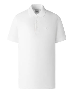 Equestrian Knight Embroidered Logo Polo in White