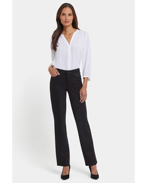 Marilyn Rechte Broek in Stretch Faux Suède | Zwart