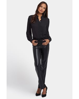 Vegan Stretch Sculpt-Her™ Leren Marilyn Rechtoire Broek | Zwart
