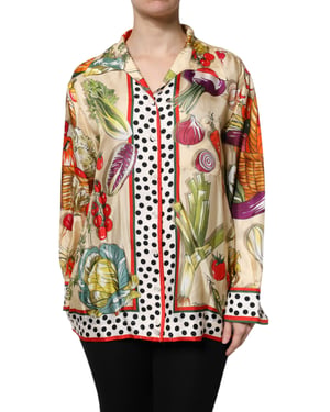 Groene Print Zijde Shirt