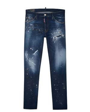 Twinphony Paint Splattered Jeans in Blue