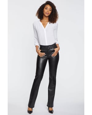Faux leren Marilyn Straight Sculpt-Her™ Broek | Zwart