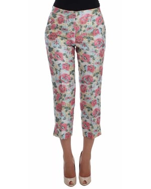 Bloemenbrokaat Broek Korte Stijl