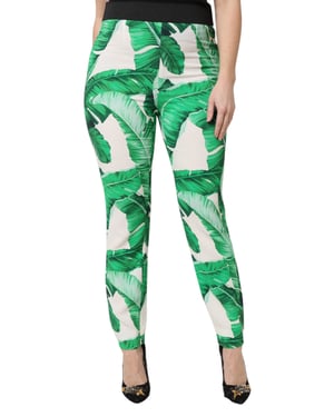 Geprinte Broek Hoge Taille Slim Fit