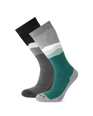 Allevard Mens Ski Socks - Black/Dark Turquoise