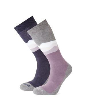 Allevard Womens Ski Socks - Lavender Grey/Oxford Blue