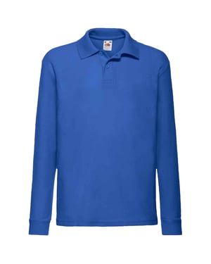 Fruit of the Loom Kinderen/Kinderen Lange Mouw Pique Polo Shirt (Koningsblauw)