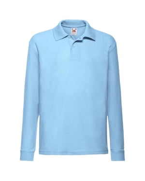 Fruit of the Loom Kinderen/Kinderen Lange Mouw Pique Polo Shirt (Hemelsblauw)