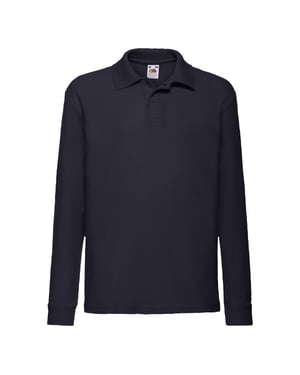 Fruit of the Loom Polo shirt met lange mouwen voor kinderen/Kinderen (Deep Navy)