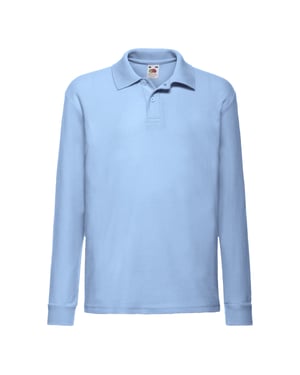 Fruit of the Loom Childrens/Kids Long-Sleeved Polo Shirt (Sky Blue)