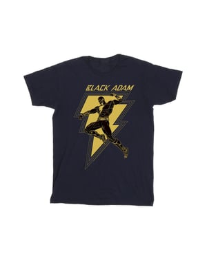 DC Comics Meisjes Zwart Adam Gouden Bout Borst Katoenen T-Shirt (Marineblauw)