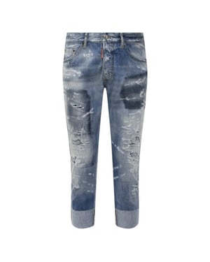 Dsquared2 Sailor Jean Blue Versterkte Gescheurde Jeans