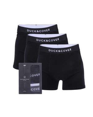 Duck and Cover Heren Sagnet Boxershorts (Set van 3) (Zwart)