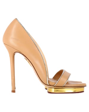 Charlotte Olympia Christine sandaler med öppen tå i beige läder