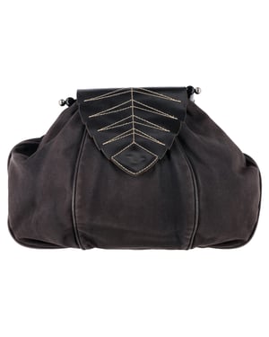 Max & Co. Leaf Flap Top handle Bag in Black Canvas