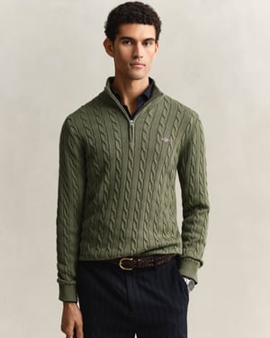 379 Half Zip Jumper in Sage Green