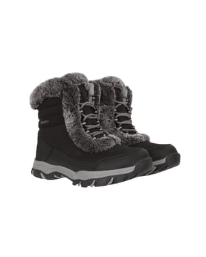 'Ohio' Women's Short Snow Boots Thermal Snow Proof Everyday Winter Shoes Black
