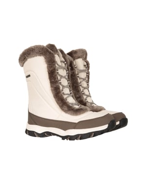 'Ohio' Women's Snow Boots Faux Fur Thermal Snow Proof Everyday Winter Shoes Beige