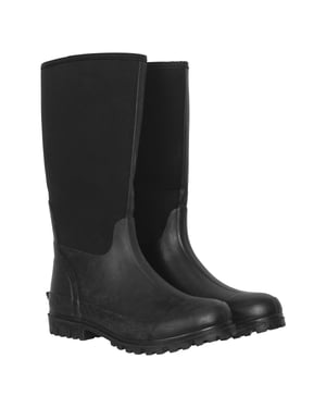 Men's Neoprene Mucker Long Boots Casual Waterproof Wellies Black