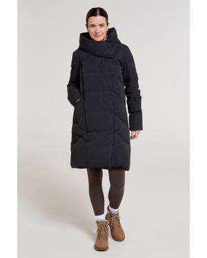 Women's Cosy Wrap Down Padded Jacket Water Resistant Warm Puffer Winter Coat Black
