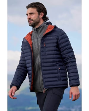 'Henry II' Men's Down Padded Jacket Water Resistant Hooded Puffer Winter Coat Navy