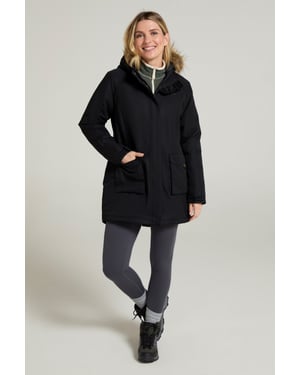 'Tarka' Women's Long Jacket Waterproof Winter Warm Padded Coat Black