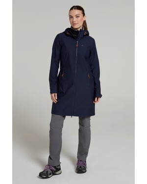 'Ioana' Women's Longline Softshell Jacket Water Resistant Breathable Activewear Navy
