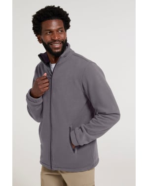 'Bernard' Men's Fleece Sweater with Pockets Windproof Breathable Coat Dark Grey