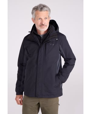 'Thunderstorm' Men's 3 in 1 Jacket Waterproof Inner Fleece Hooded Winter Coat Dark Grey